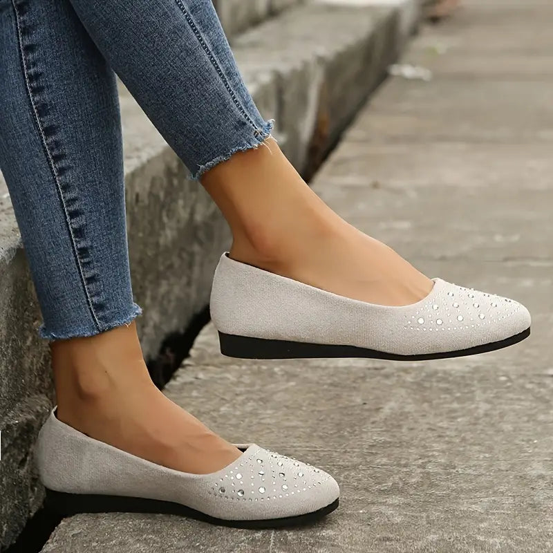 Last Day 60% OFF -Women's Rhinestone Flat Shoes