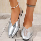 French Style Low-heeled Flat Leather Shoes