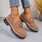 Metal Chain Thick-soled Versatile Casual Loafers