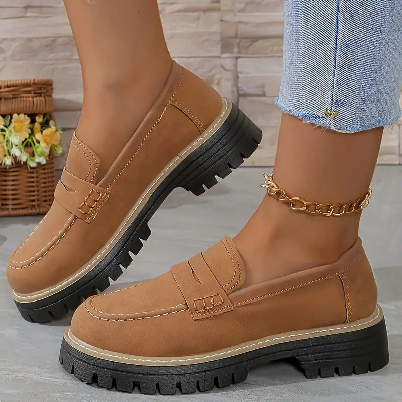 British-style Thick-soled Retro Loafers