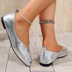 French Style Low-heeled Flat Leather Shoes