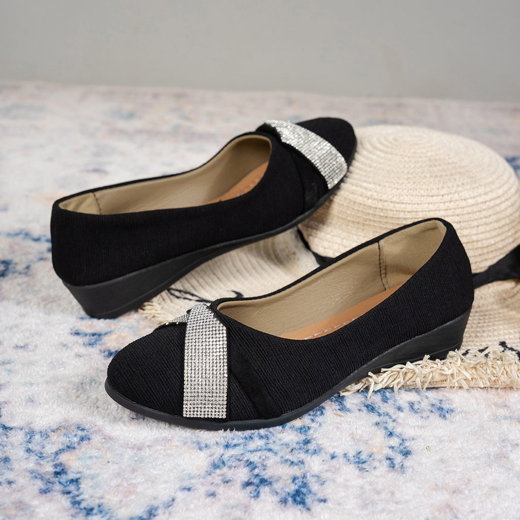Rhinestone Low-cut Slip-on Shoes