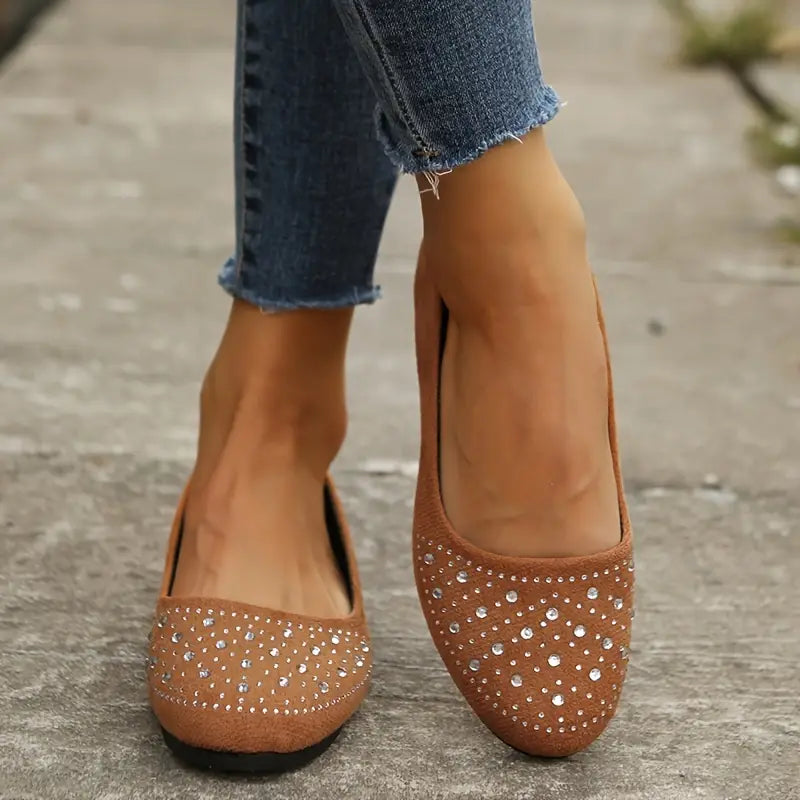 Last Day 60% OFF -Women's Rhinestone Flat Shoes